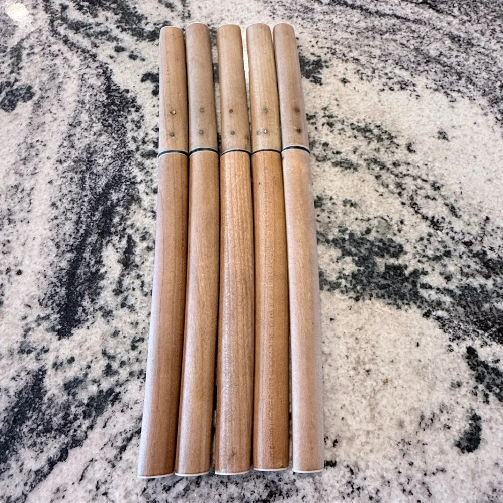 Vintage Samurai Japanese Stainless Steel Fish Knife Set Wood Sheaths 5 piece set